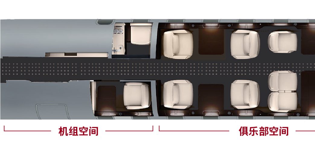 維思達(dá)公務(wù)機(jī)環(huán)球7500全球首架內(nèi)設(shè)四個(gè)生活空間的公務(wù)機(jī)